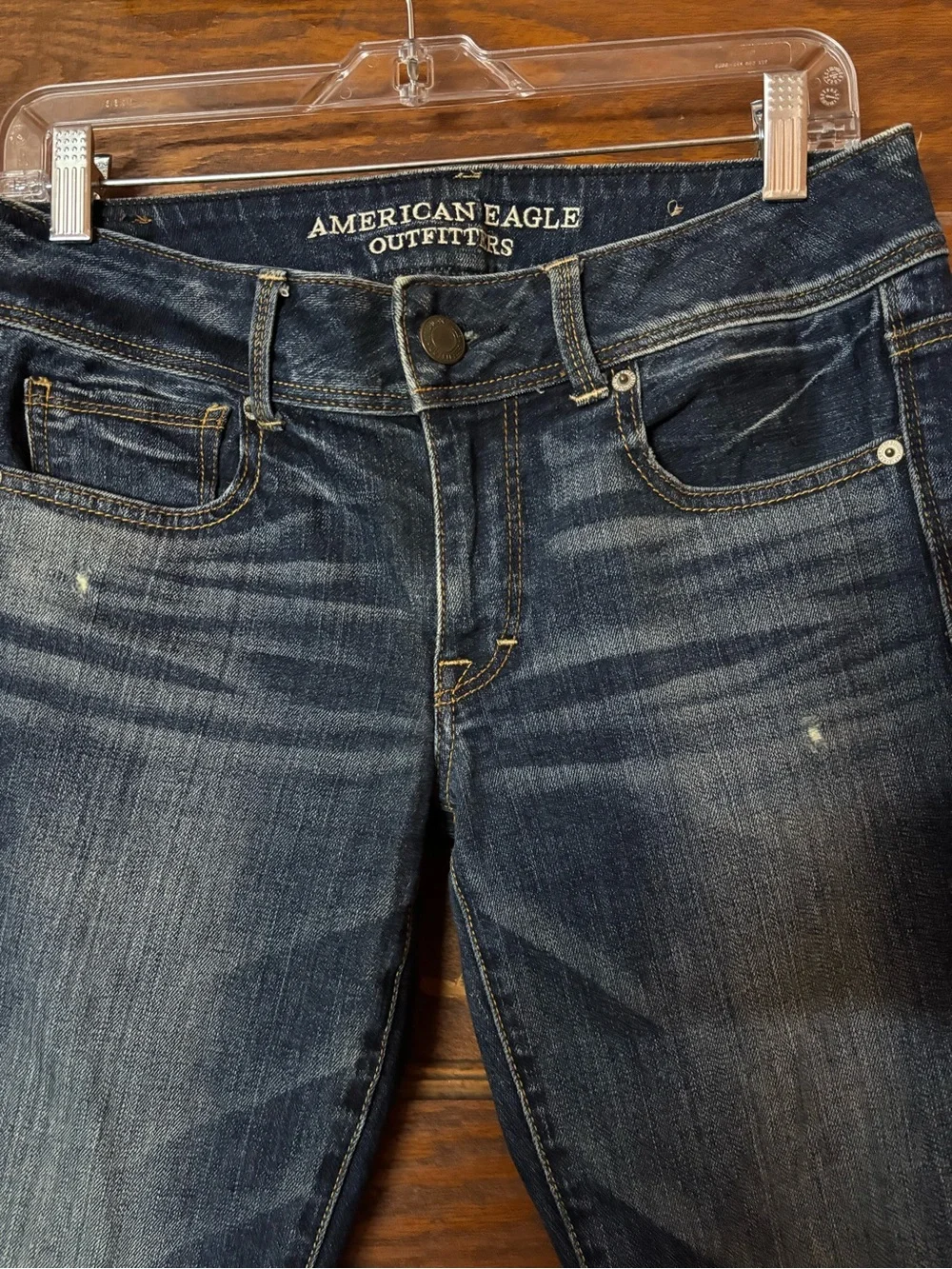 Y2K Lowrise American Eagle Dark Wash Bootcut Jeans - Picture 2 of 4